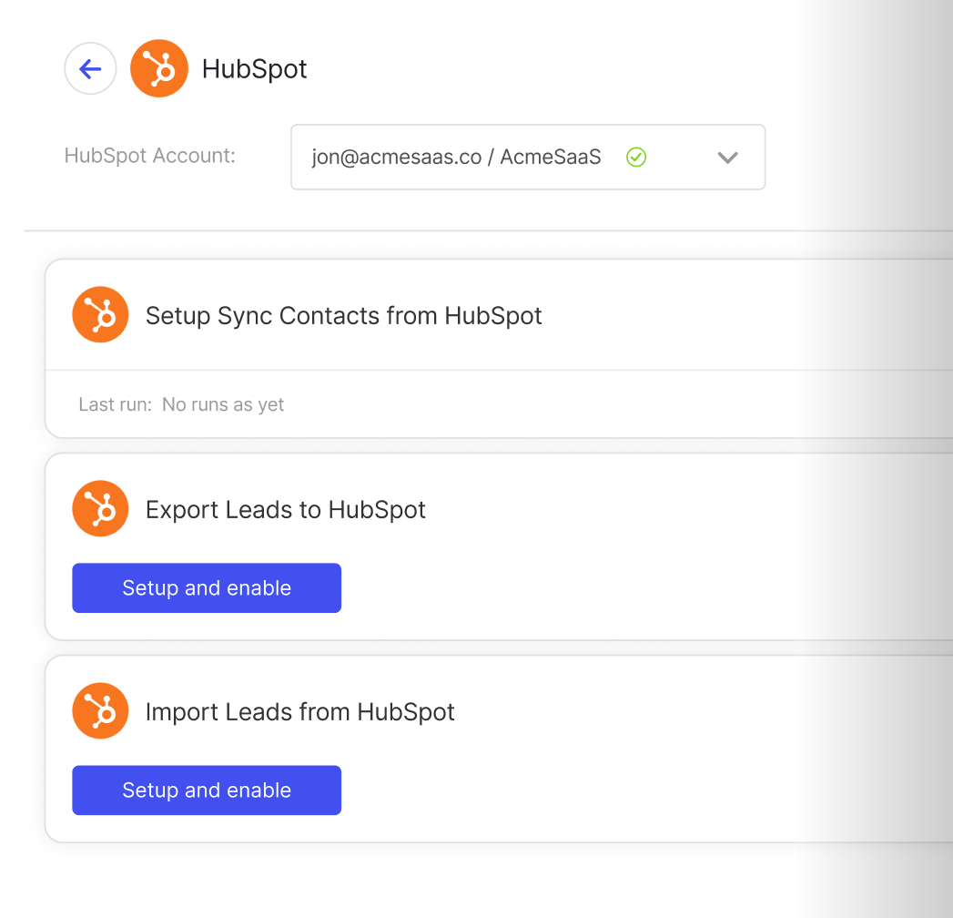 Integrations Management UI Example