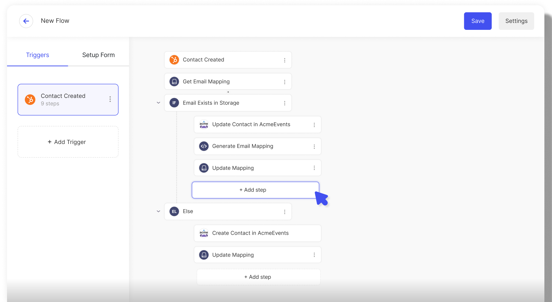 Build Flow Interface