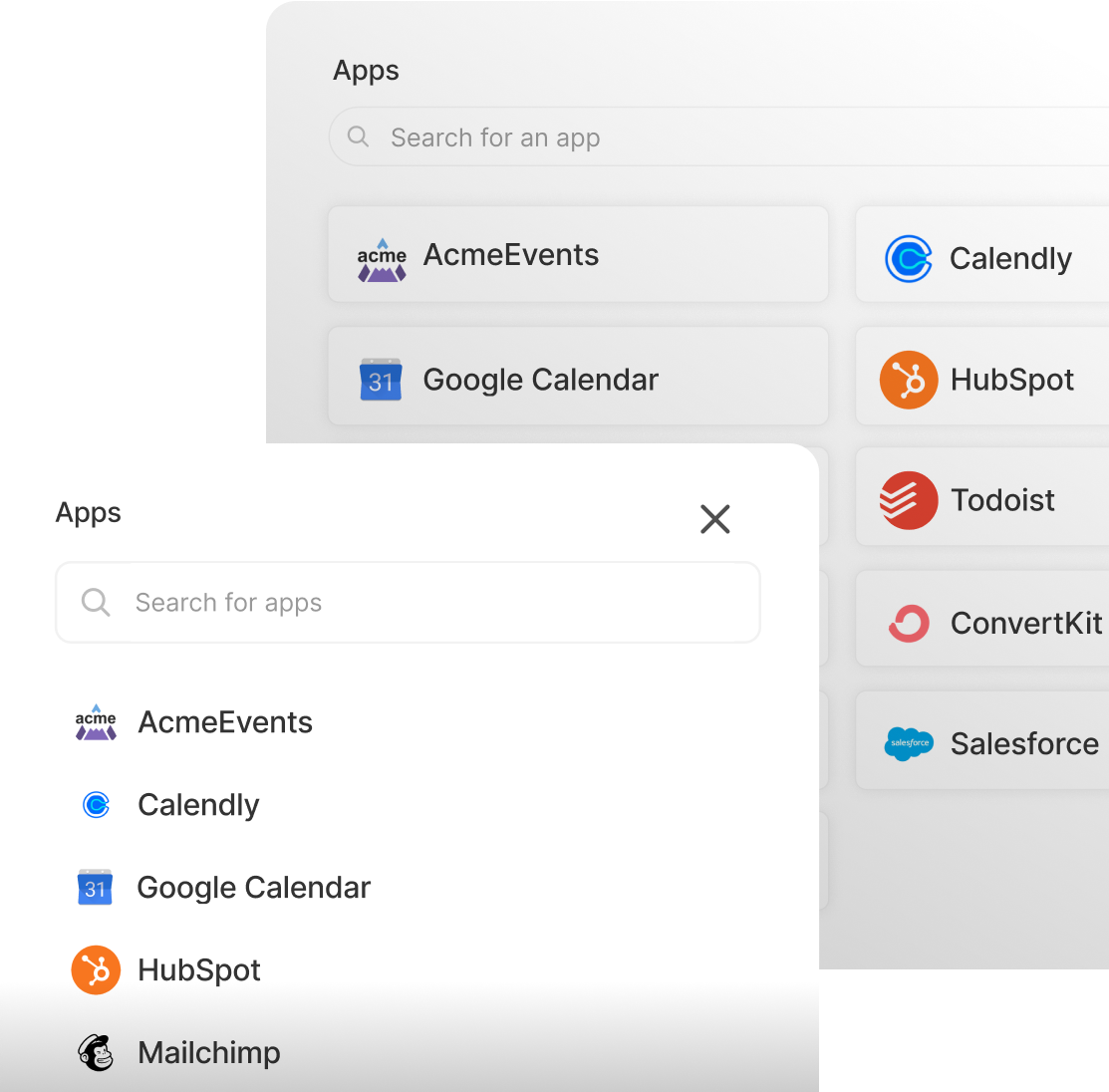In-line or Popup Integrations
