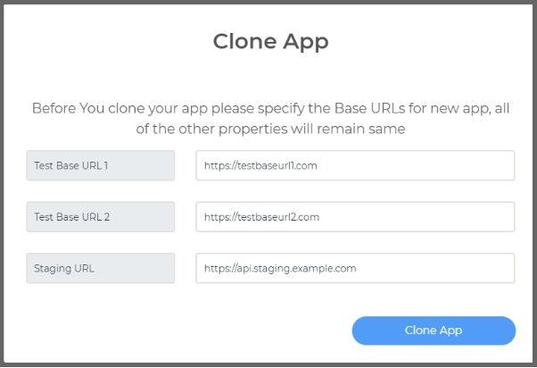 Base URL configuration interface