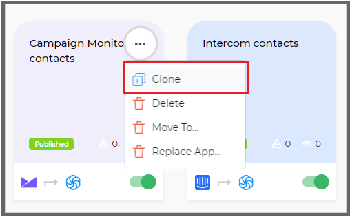 Clone template option