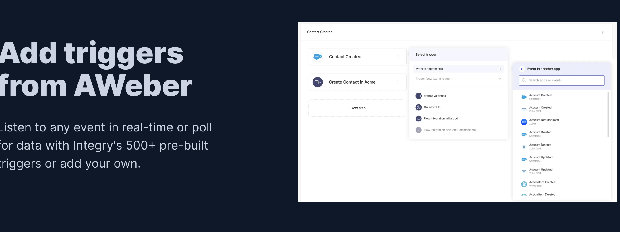 Take action interface