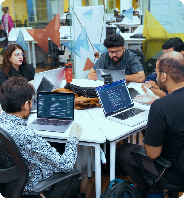Team working together in the office